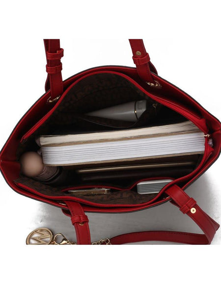 Lori M Logo Printed Vegan Leather Women Tote Bag