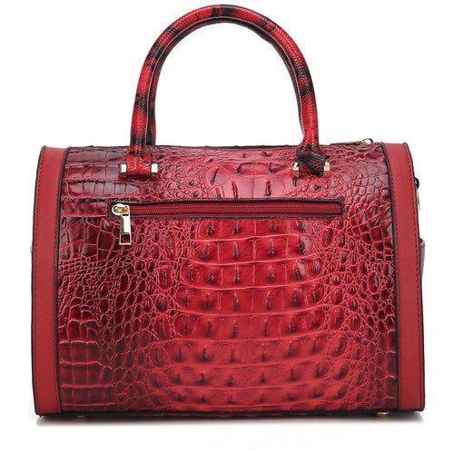 Load image into Gallery viewer, MKF Collection Eleanor Faux Crocodile-Embossed Satchel Bag by Mia K
