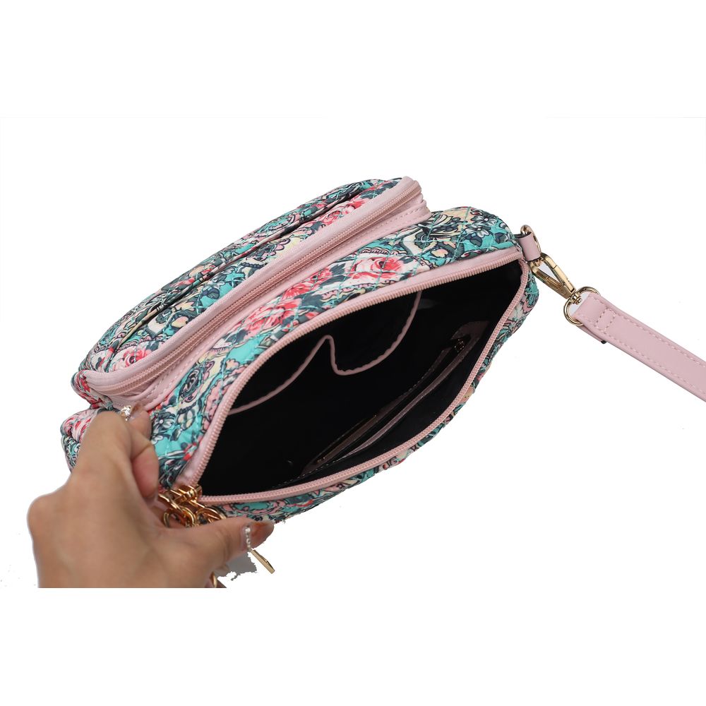 Rosalie Quilted Cotton Botanical Pattern Women Shoulder Bag