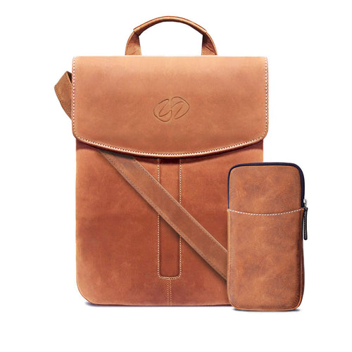 Load image into Gallery viewer, MacCase Premium Leather Crossbody Tablet Bag
