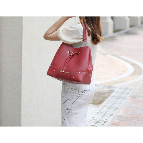 Load image into Gallery viewer, Callie Solid Bucket Bag with matching Wallet
