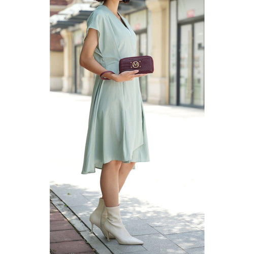 Load image into Gallery viewer, Isla Crocodile Embossed Satchel Handbag in Luxe Vegan Leather
