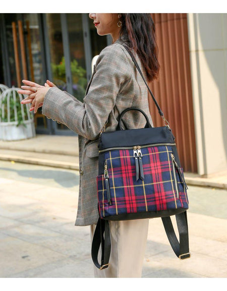 Nishi Plaid Backpack