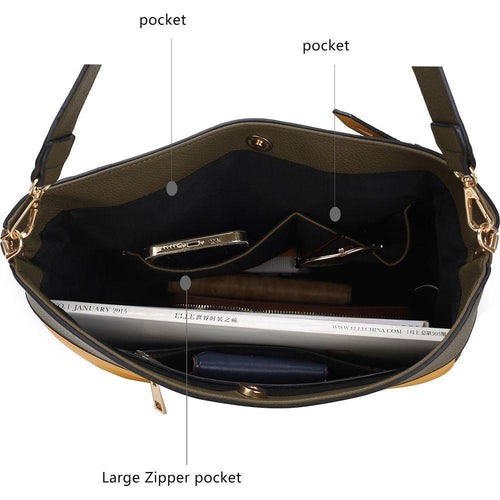 Load image into Gallery viewer, Evie two tone Vegan Leather Women Shoulder bag
