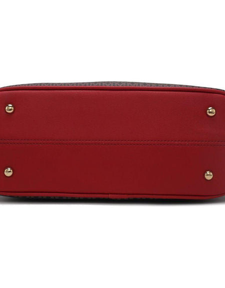 Savannah M Logo Printed Vegan Leather Women Tote and Wristlet Wallet