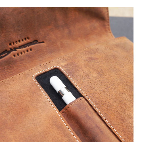 Load image into Gallery viewer, MacCase Premium Leather Crossbody Tablet Bag
