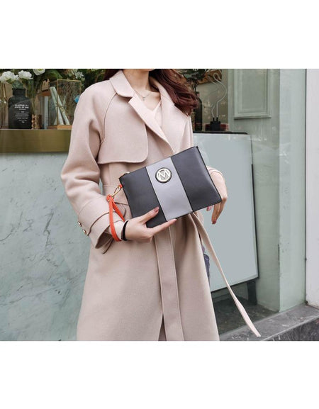 Mia K. Holland Tote with Wristlet Handbag - Elegant Vegan Leather Design