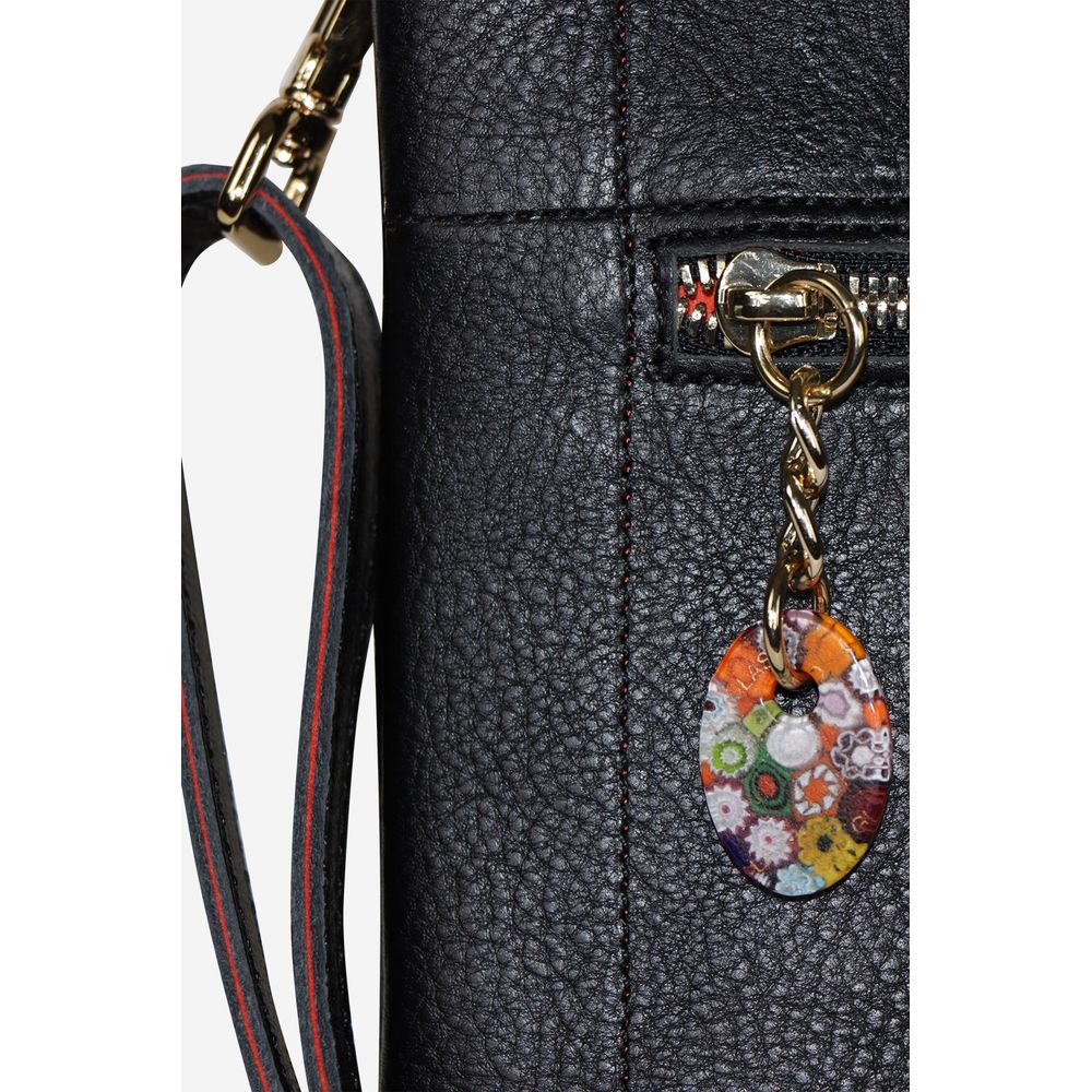 Murano Leather Shiny Bag Black