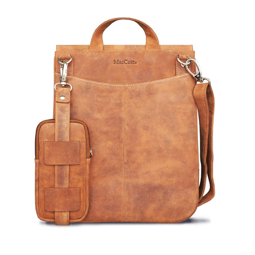 Load image into Gallery viewer, MacCase Premium Leather Crossbody Tablet Bag
