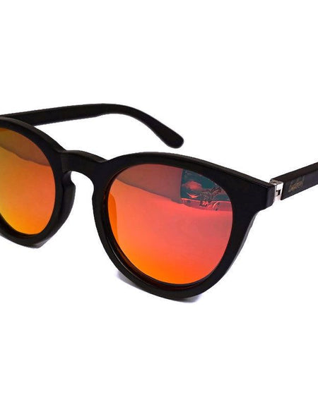 Sunset Mirror Lenses Polarized with Full Frame Black Bamboo
