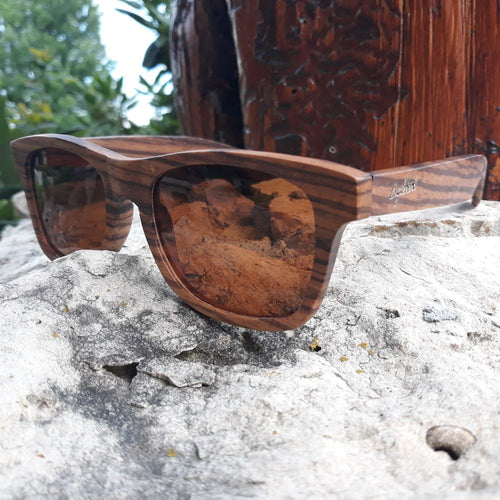 Load image into Gallery viewer, Zebrawood Full Frame Polarized Sunglasses
