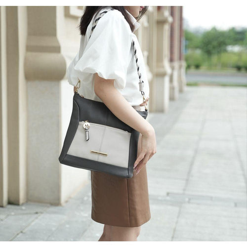 Load image into Gallery viewer, MKF Collection Nala Vegan Shoulder Bag - Elegant Color Block Design
