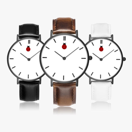 Load image into Gallery viewer, Jacki Easlick Ladybug Ultra-Thin Leather Strap Quartz Watch
