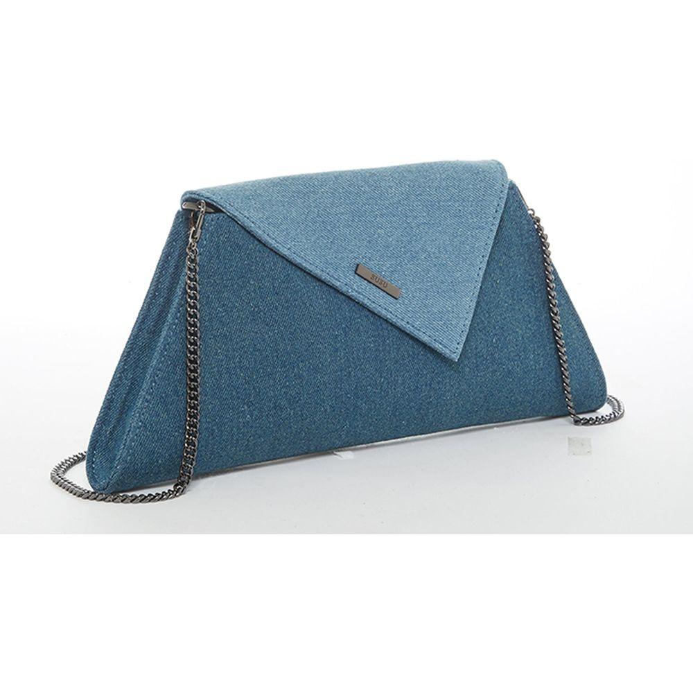 Angelica Denim Clutch Two Tone