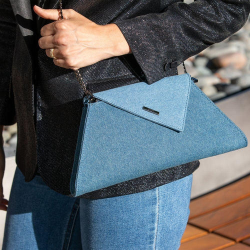 Load image into Gallery viewer, Angelica Denim Clutch Two Tone
