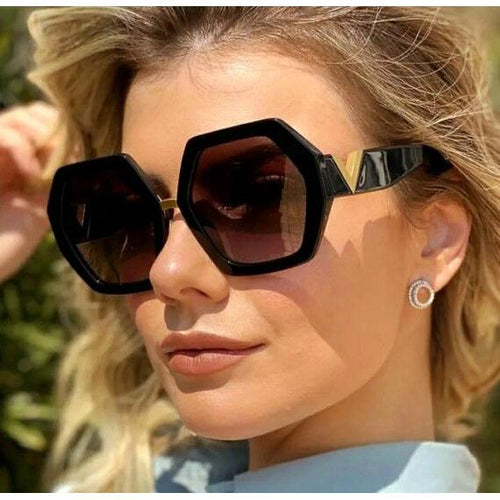 Load image into Gallery viewer, Designer Gold V Frames — Luxurious Sunglasses for the Fashion-Forward
