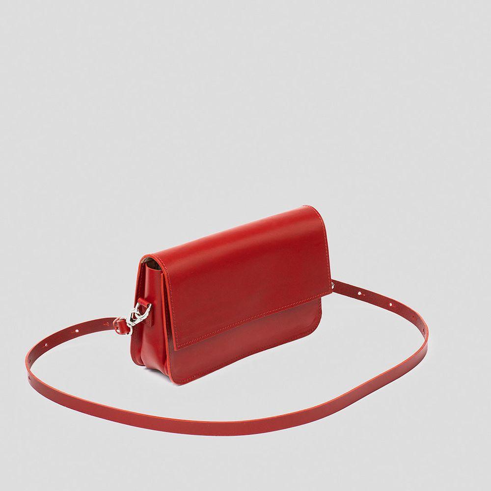 Curie Leather Shoulder Bag - Red Elegance Redefined