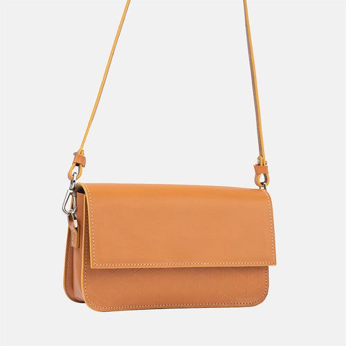 Load image into Gallery viewer, Leather Shoulder Bag - Curie (Orange Vectors)
