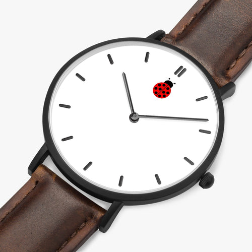 Load image into Gallery viewer, Jacki Easlick Ladybug Ultra-Thin Leather Strap Quartz Watch
