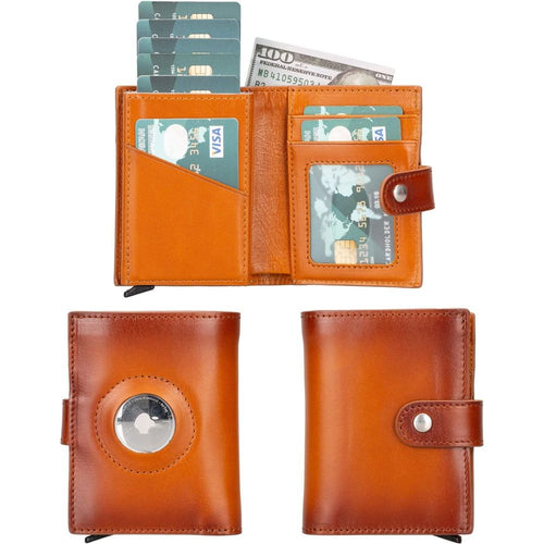 Load image into Gallery viewer, Douglas Leather Pop-Up Cardholder with Compatible Apple AirTag-0
