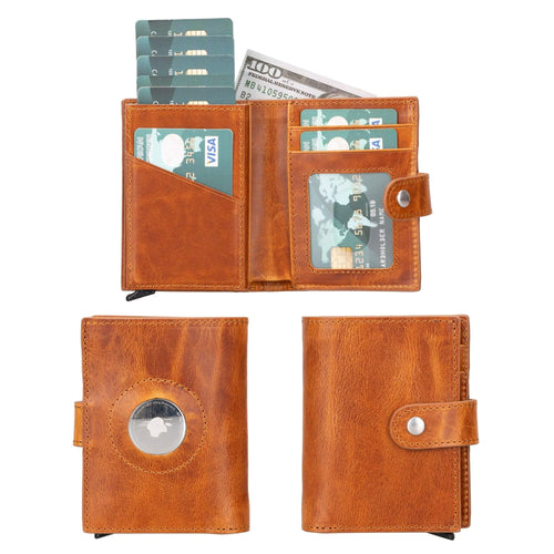 Load image into Gallery viewer, Douglas Leather Pop-Up Cardholder with Compatible Apple AirTag-18
