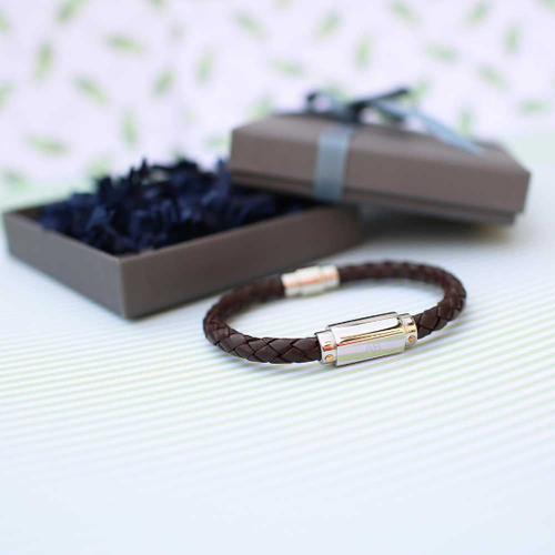 Load image into Gallery viewer, Personalised Twisted Leather Bracelet
