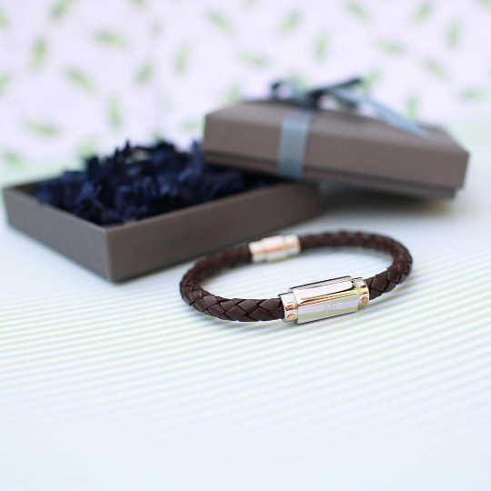 Personalised Twisted Leather Bracelet