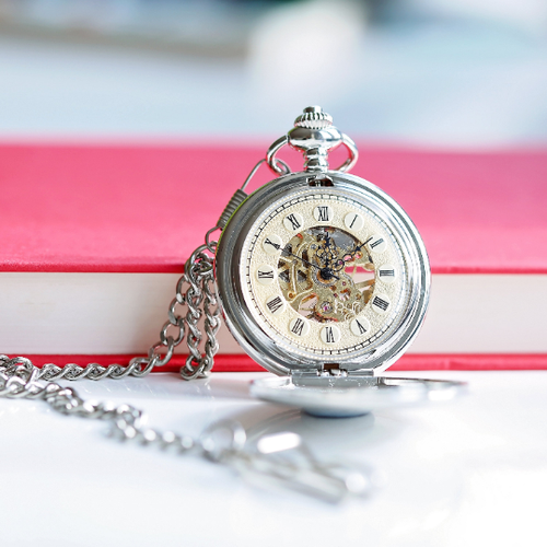 Load image into Gallery viewer, Handwriting Engraved Roman Skeleton Pocket Watch
