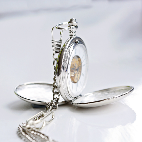 Load image into Gallery viewer, Own Handwriting Dual Opening Pocket Watch
