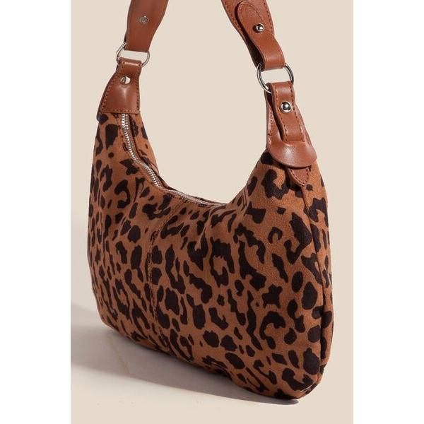 Fame Leopard Middle Stitch Zipper Handbag - A Touch of Elegance