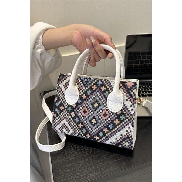 Geometric PU Leather Strap Handbag - A Statement of Sophistication