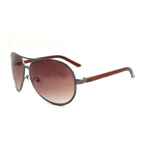 East Village Beveled Edge 'Jagger' Aviator Sunglasses Gunmetal &