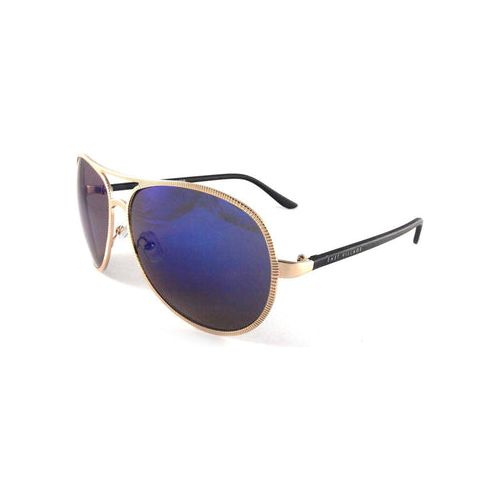 Load image into Gallery viewer, East Village Beveled Edge &#39;Jagger&#39; Aviator Sunglasses in Light Gold &amp;
