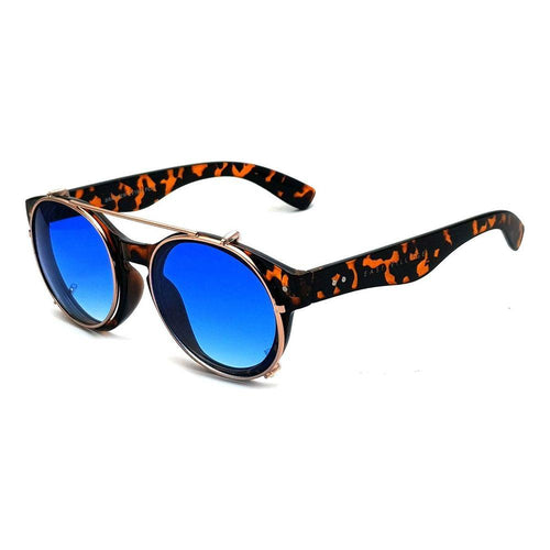 Load image into Gallery viewer, East Village &#39;Brawler&#39; Round Sunglasses Tortoiseshell And Metal With
