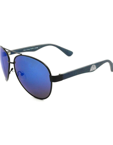 East Village 'Caine' Metal Frame Aviator Sunglasses With Blue Temples
