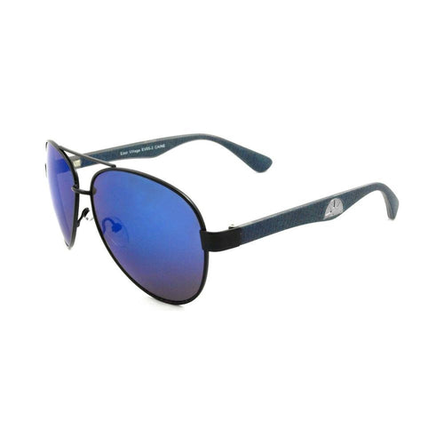 Load image into Gallery viewer, East Village &#39;Caine&#39; Metal Frame Aviator Sunglasses With Blue Temples
