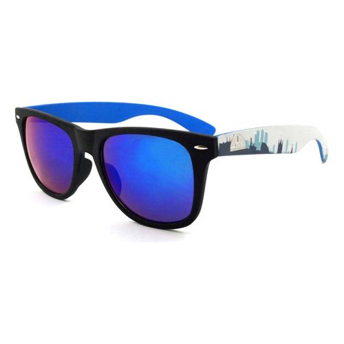 Load image into Gallery viewer, East Village Classic &#39;Sandler&#39; Retro Sunglasses in Black/blue/skyline
