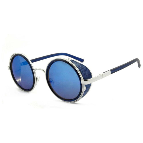 Load image into Gallery viewer, East Village &#39;Freeman&#39; Round Sunglasses With Side Shield In Blue
