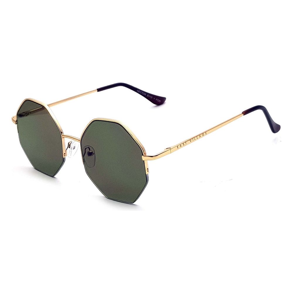 East Village 'Hector' Hex Sunglasses Gold