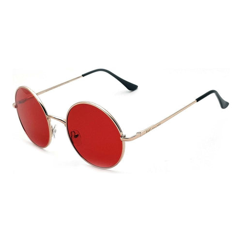 Load image into Gallery viewer, East Village &#39;Journeyman&#39; Metal Round Sunglasses Silver With Red Lens
