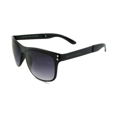 Load image into Gallery viewer, East Village Metal &#39;Rodriguez&#39; Wayfarer Shape Sunglasses In Black
