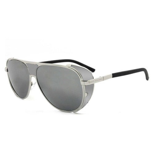 Load image into Gallery viewer, East Village &#39;Jordan&#39; Side Shield Aviator Sunglasses in Silver/black
