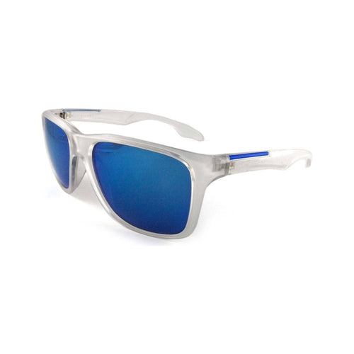 Load image into Gallery viewer, East Village Sporty &#39;Putney&#39; Square Clear Sunglasses with Blue Mirror
