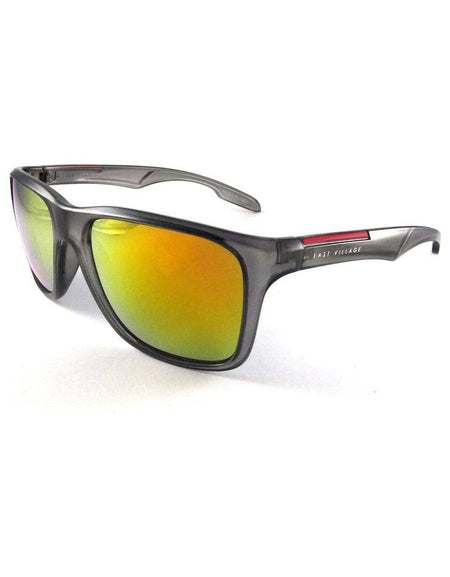 East Village Sporty 'Putney' Square Grey Sunglasses with Revo Lens