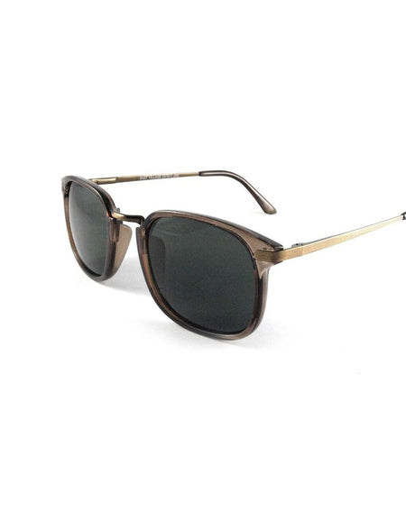 East Village Square 'Joe' Metal Bridge Crystal Brown Sunglasses