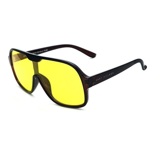 Load image into Gallery viewer, East Village &#39;Suckerpunch&#39; Sunglasses Crystal Brown With Yellow Lens
