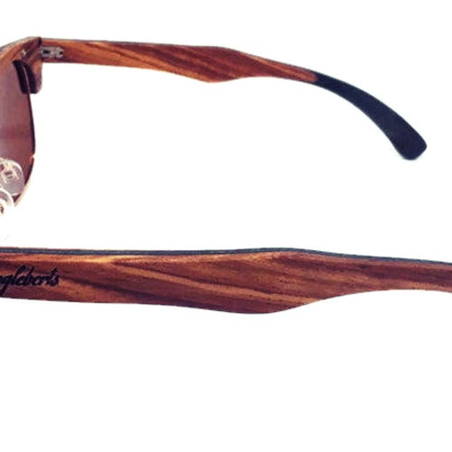 Load image into Gallery viewer, Real Ebony and ZebraWood Sunglasses With Bamboo Case, Tea Polarized
