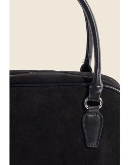 Fame Faux Leather Handle Boxy Handbag - Elegance Redefined
