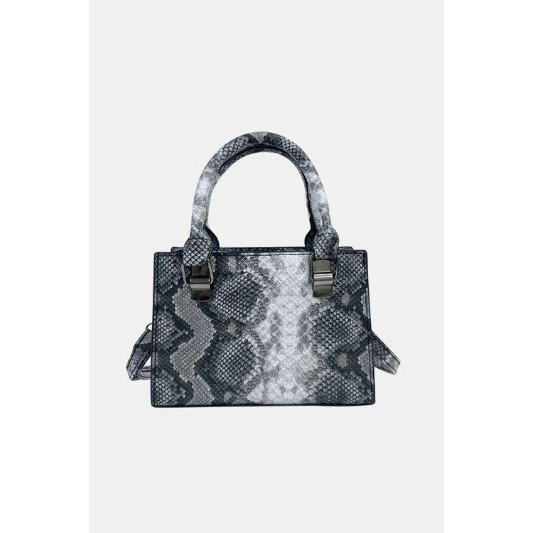 Snakeskin Print PU Leather Handbag