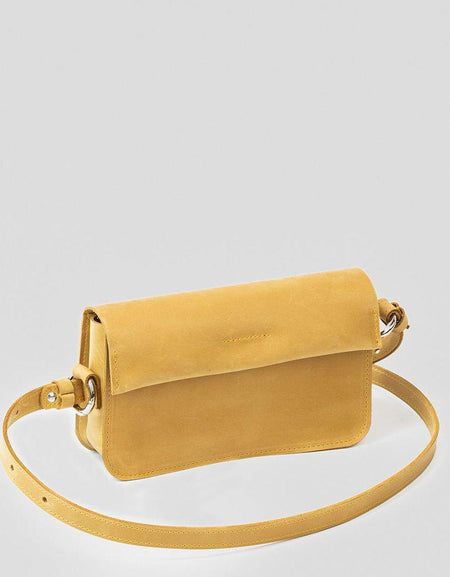 Luxurious Classy Leather Shoulder Bag - Yellow